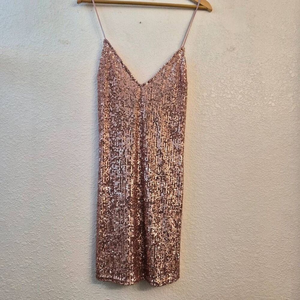 NWOT Victoria's Secret Rose Pink Sequin Mini Dress: Sexy Feminine Comfy Stretchy